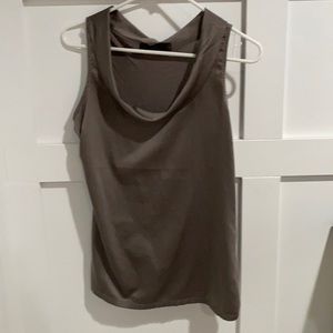 Brown cowl neck tank top